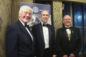 Aled Rhys Jones with President Gareth and Past President Roger Howells